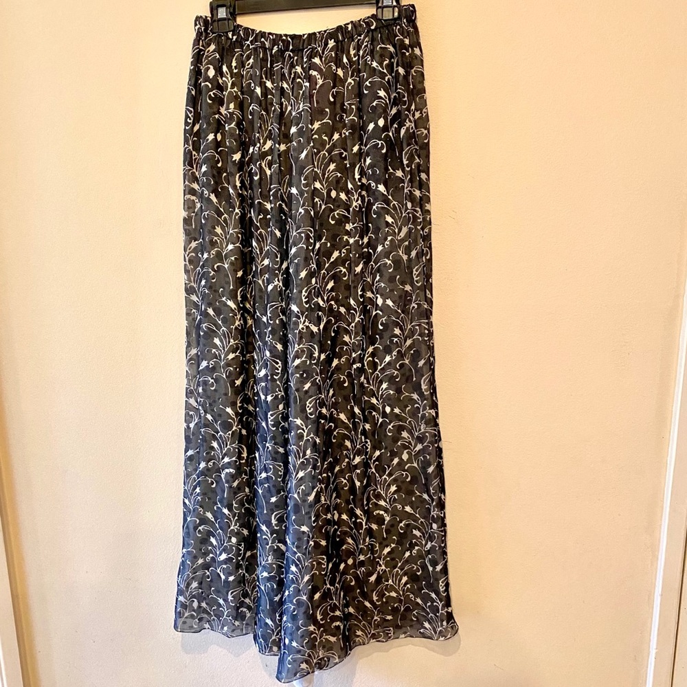 GIORGIO ARMANI SHEER SILK PALAZZO PANTS